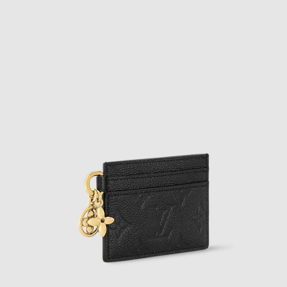 Louis Vuitton Black Monogram Empreinte Card Holder with Gold Charm - Picture 6 of 7